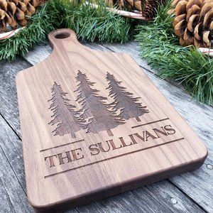 Engraved Walnut Charcuterie Board, Personalized Walnut Cutting Board
